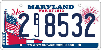 MD license plate 2BJ8532