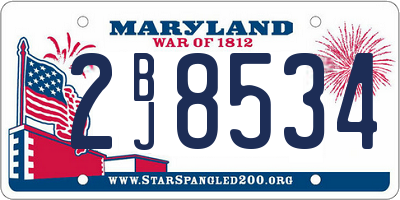 MD license plate 2BJ8534