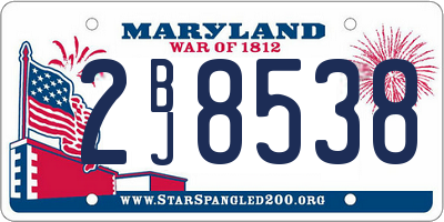 MD license plate 2BJ8538