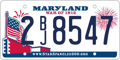 MD license plate 2BJ8547