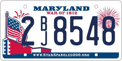 MD license plate 2BJ8548
