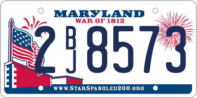 MD license plate 2BJ8573