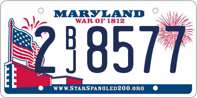 MD license plate 2BJ8577