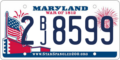 MD license plate 2BJ8599