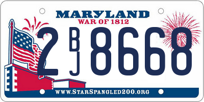 MD license plate 2BJ8668