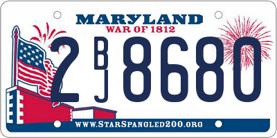 MD license plate 2BJ8680