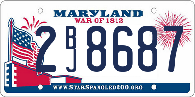 MD license plate 2BJ8687