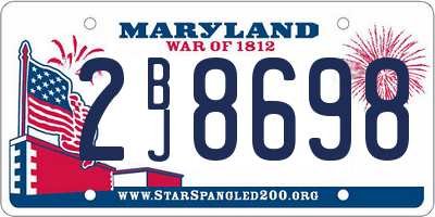 MD license plate 2BJ8698