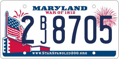 MD license plate 2BJ8705