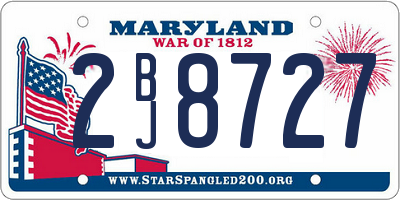 MD license plate 2BJ8727