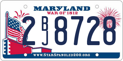 MD license plate 2BJ8728