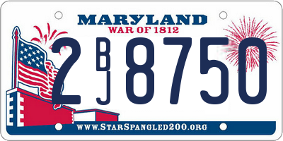 MD license plate 2BJ8750