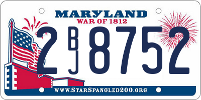 MD license plate 2BJ8752