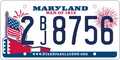 MD license plate 2BJ8756