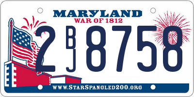 MD license plate 2BJ8758