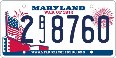 MD license plate 2BJ8760