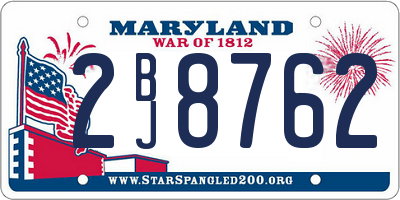MD license plate 2BJ8762