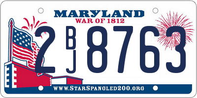 MD license plate 2BJ8763