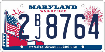 MD license plate 2BJ8764