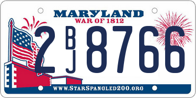 MD license plate 2BJ8766