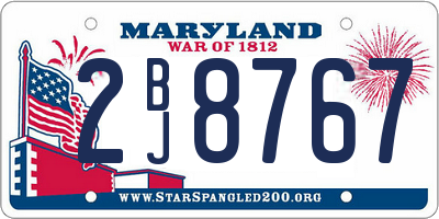 MD license plate 2BJ8767