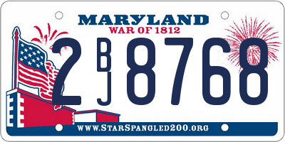 MD license plate 2BJ8768