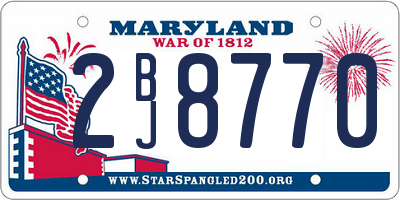 MD license plate 2BJ8770