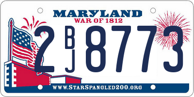 MD license plate 2BJ8773
