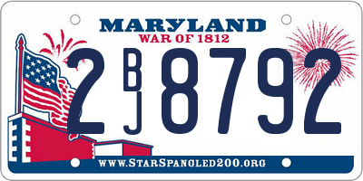 MD license plate 2BJ8792