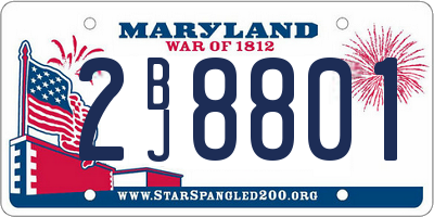 MD license plate 2BJ8801