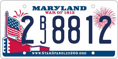 MD license plate 2BJ8812