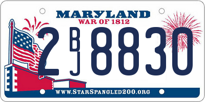 MD license plate 2BJ8830