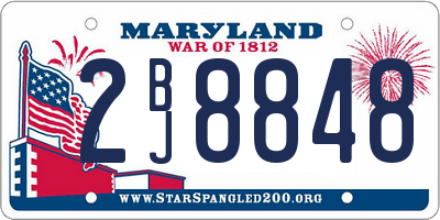 MD license plate 2BJ8848