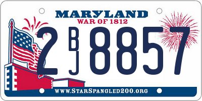 MD license plate 2BJ8857
