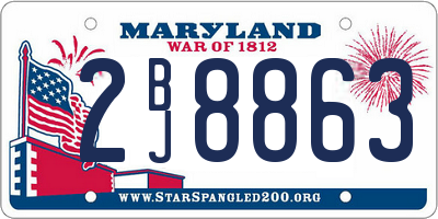 MD license plate 2BJ8863