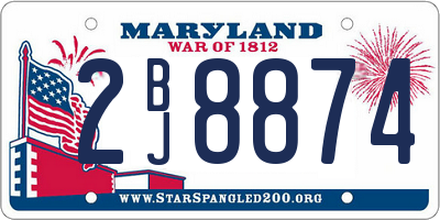 MD license plate 2BJ8874