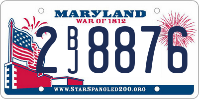MD license plate 2BJ8876