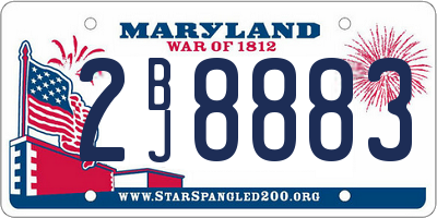 MD license plate 2BJ8883