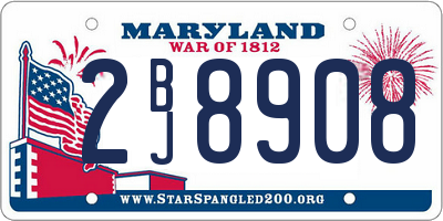 MD license plate 2BJ8908