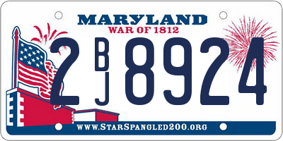 MD license plate 2BJ8924