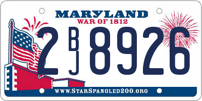 MD license plate 2BJ8926