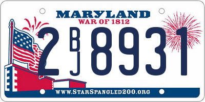 MD license plate 2BJ8931