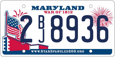 MD license plate 2BJ8936