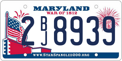 MD license plate 2BJ8939