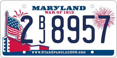 MD license plate 2BJ8957