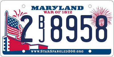 MD license plate 2BJ8958