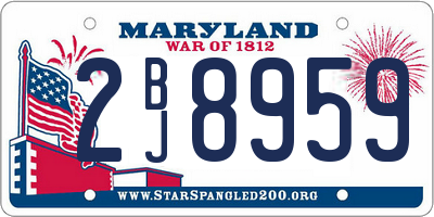 MD license plate 2BJ8959