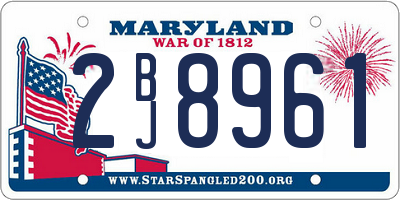 MD license plate 2BJ8961