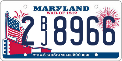 MD license plate 2BJ8966
