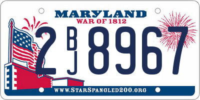MD license plate 2BJ8967